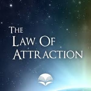 Illustrasjon av teksten "The Law of Attraction" – loven om tiltrekning.